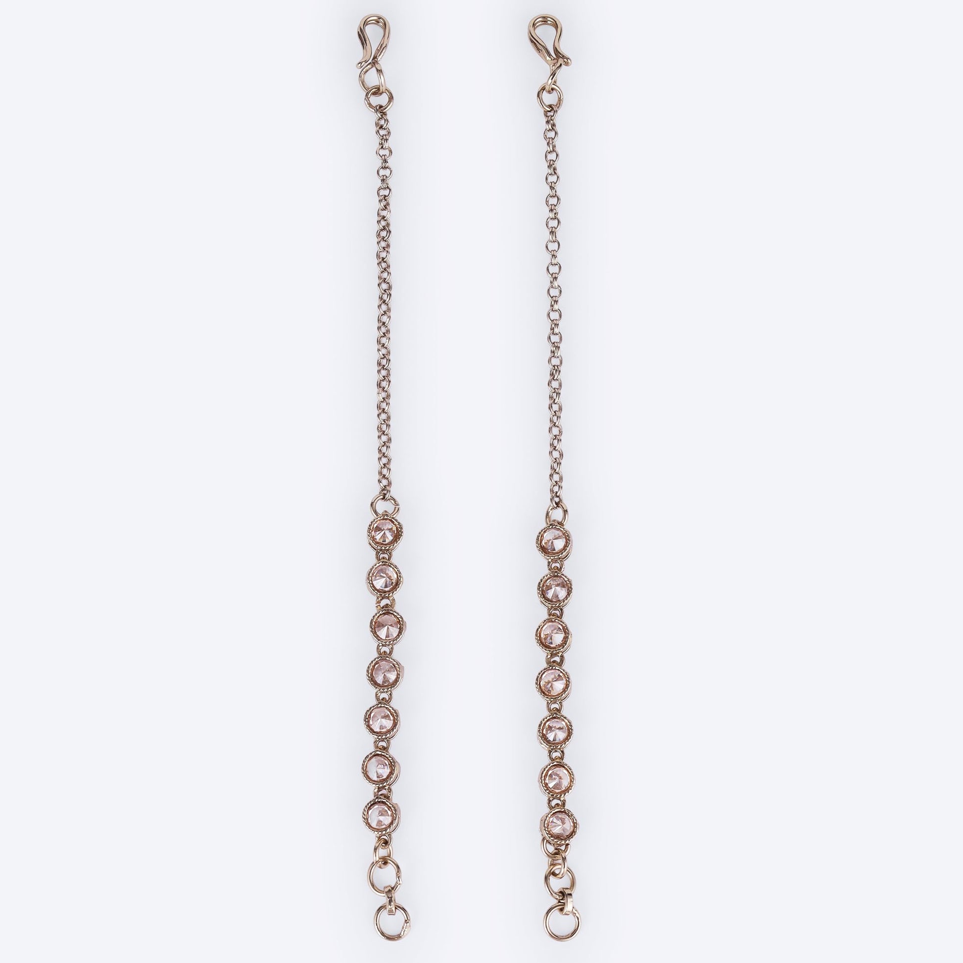 Saloni Fashion Jewellery Traditional Round Shape Long Chain Gold Plated Set of 2 Ear-Chain(Kaanchain) For Women