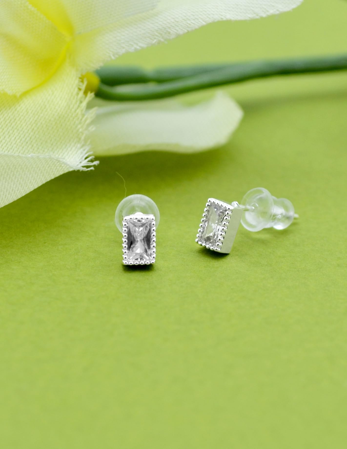 Saloni Fashion Jewellery Superb Square Shape Combo of 3 Silver Plated Stud Earring For Women and Girls