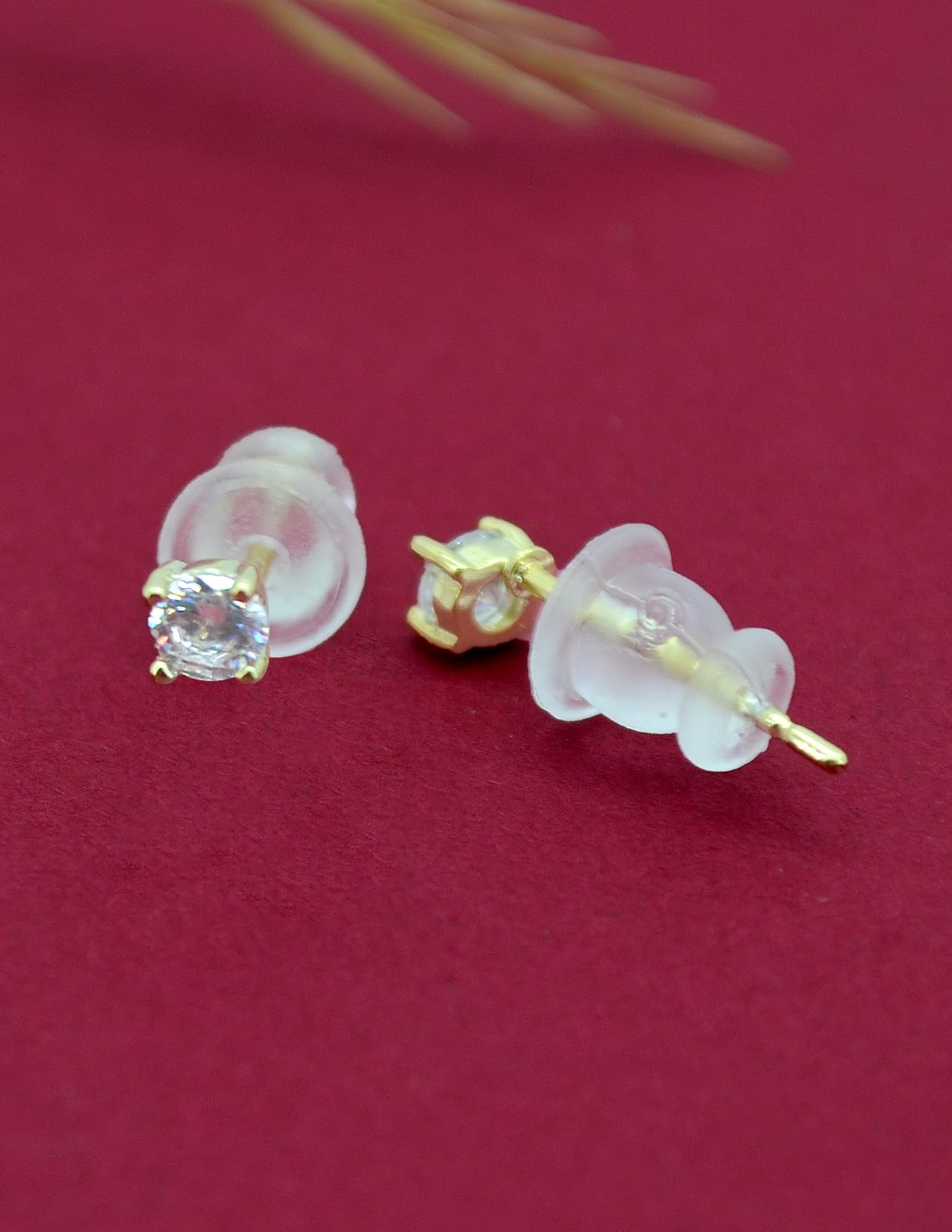 Saloni Fashion Jewellery Youthful Butterfly and Heart Shape Kundan Brass Gold Plated Set of 3 Combo Stud Earring For Women and Girls