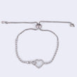 Saloni Fashion Jewellery Splendid Heart Shape Silver Plated Free Size Charm Bracelet For Women - view 3