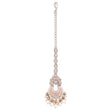 Saloni Fashion Jewellery Traditional Chandelier and Flower Shape Silver Gold Plated Maang Tikka For Women - view 2