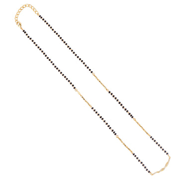 Saloni Fashion Jewellery Traditional Stylish Twinkling Unique Gold Plated Black Beaded Adjustable Chain Mangalsutra For Women