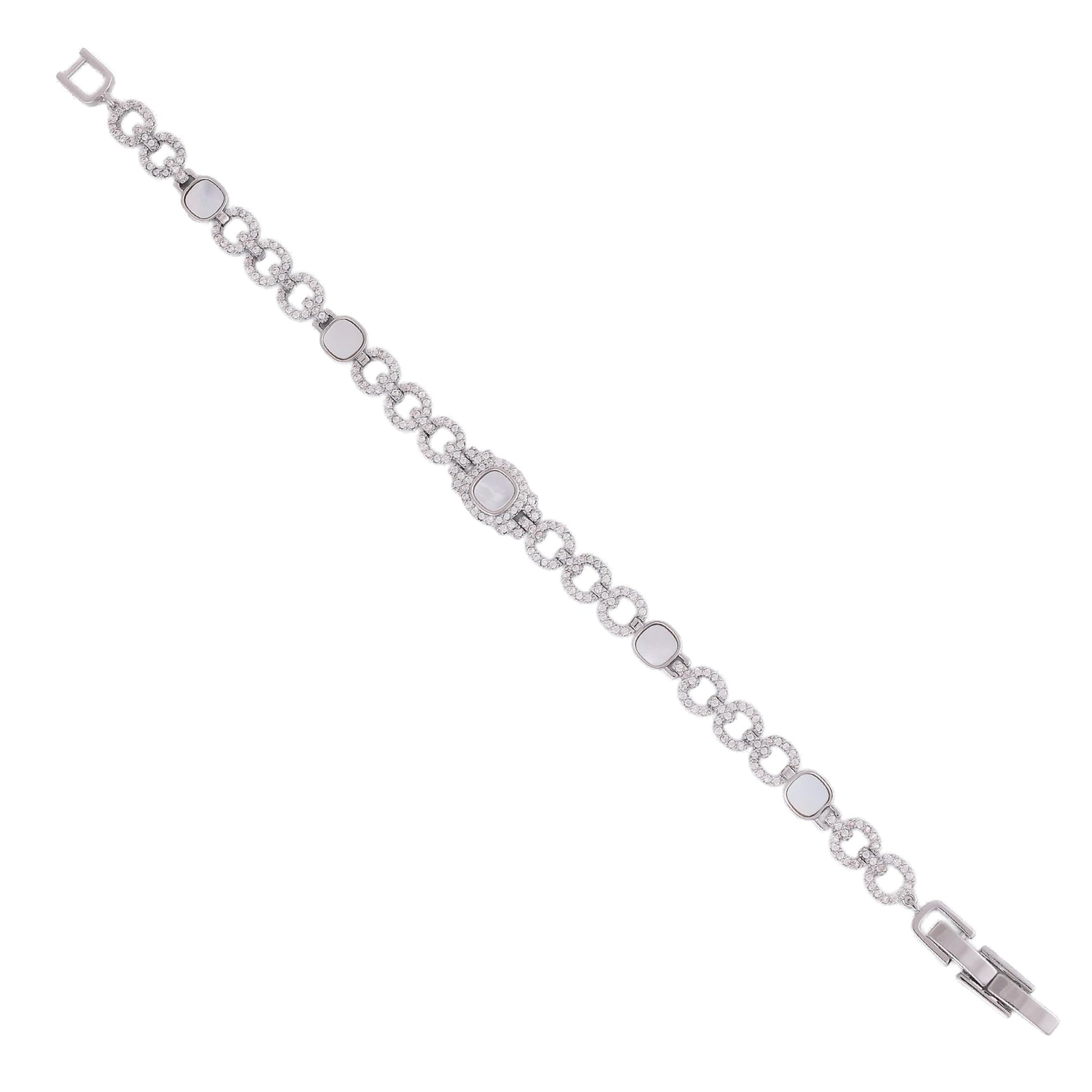 Saloni Fashion Jewellery Exotic Round Shape Silver Plated Free Size Charm Bracelet For Women