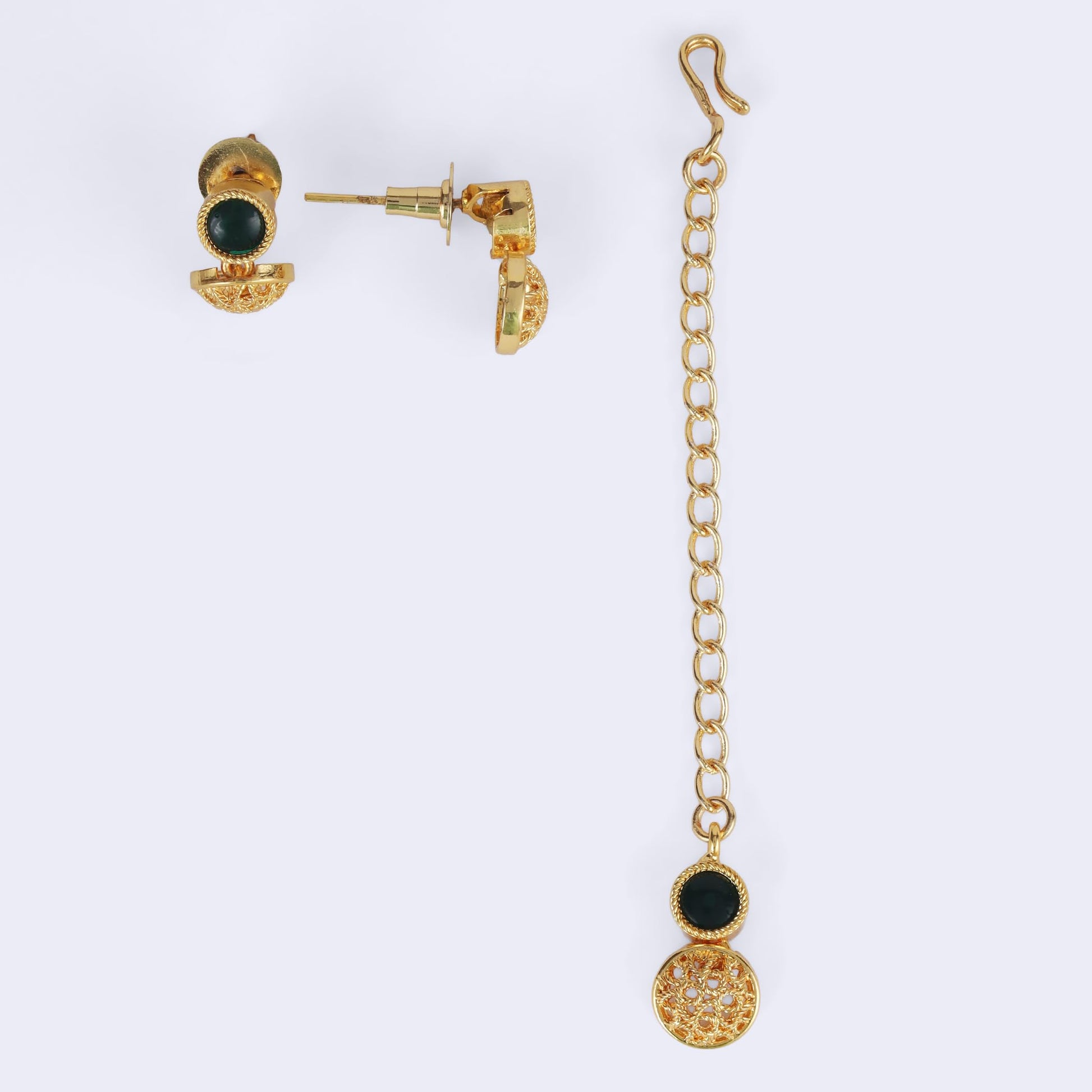 Saloni Fashion Jewellery Traditional Round Shape Filigree Work Gold Plated Choker Necklace Set For Women