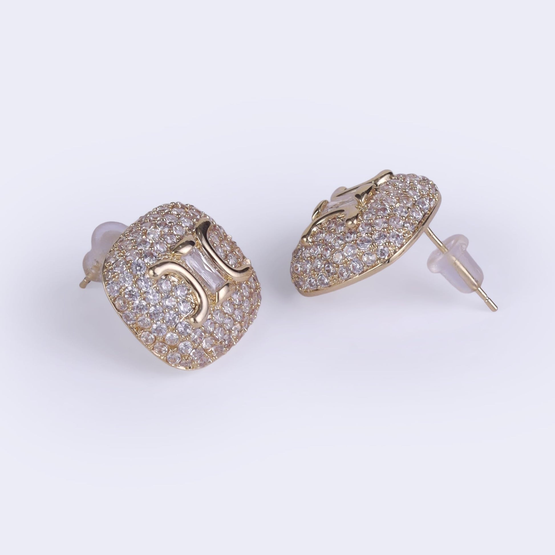 Saloni Fashion Jewellery Crystal Letter X Charm Gold Plated Stud Earring For Women
