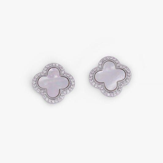 Saloni Fashion Jewellery Western Style Leaf Design Silver Plated Stud Earring For Women