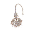 Saloni Fashion Jewellery Traditional Flower Shape and Pearl Silver Gold Plated Maang Tikka For Women - view 4