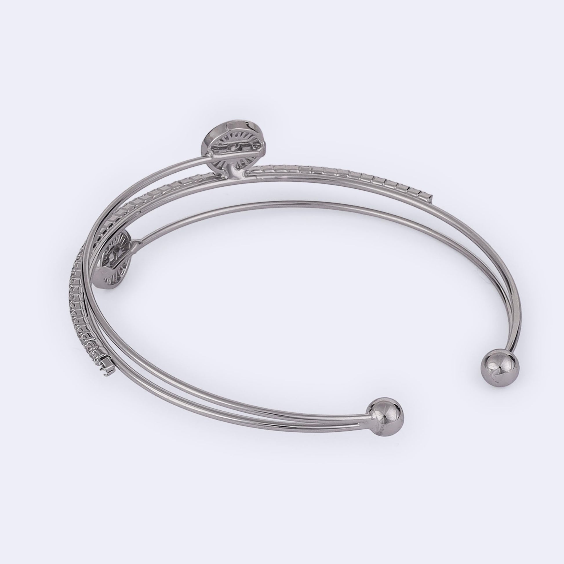 Saloni Fashion Jewellery Finely Round Shape Silver Plated Adjustable Bracelet Kada For Women