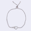 Saloni Fashion Jewellery Splendid Heart Shape Silver Plated Free Size Charm Bracelet For Women - view 4
