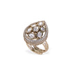 Saloni Fashion Jewellery Oval Shape White Stone Gold Plated Brass Adjustable Finger Ring For Women - view 2