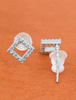 Saloni Fashion Jewellery Superb Triangle Shape CZ Brass Silver Plated Set of 3 Combo Stud Earring For Women and Girls - view 5
