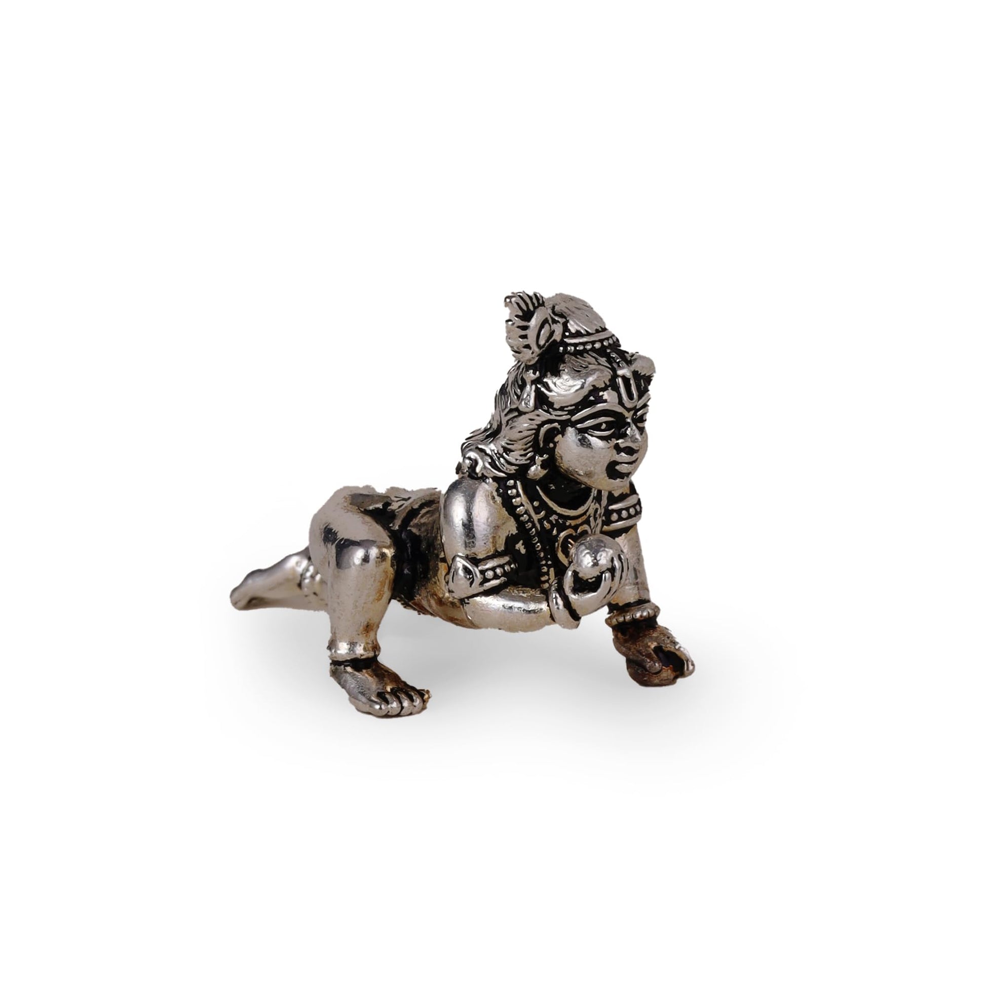 Saloni Fashion Jewellery Lord Krishna Silver Gold plated Idol/Murti Home And Office Decorative Gifting