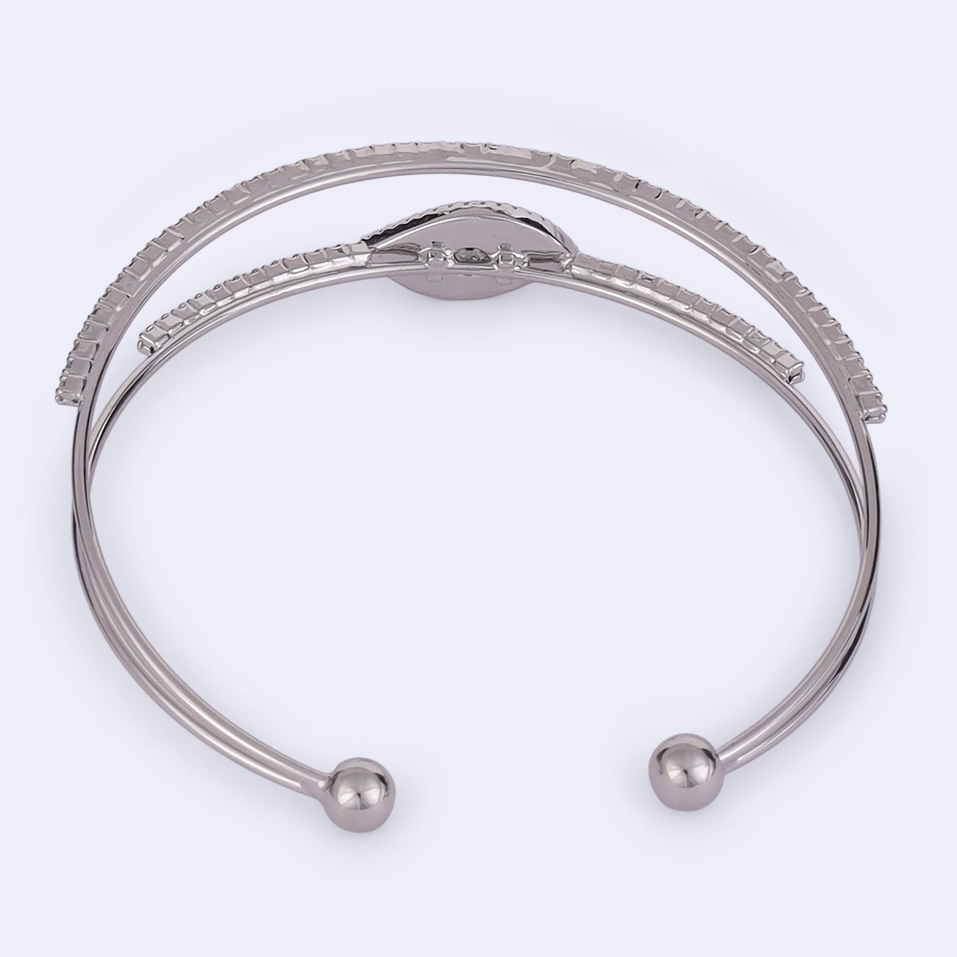 Saloni Fashion Jewellery Steel Evil Eye Silver Plated Adjustable Bracelet Kada For Women