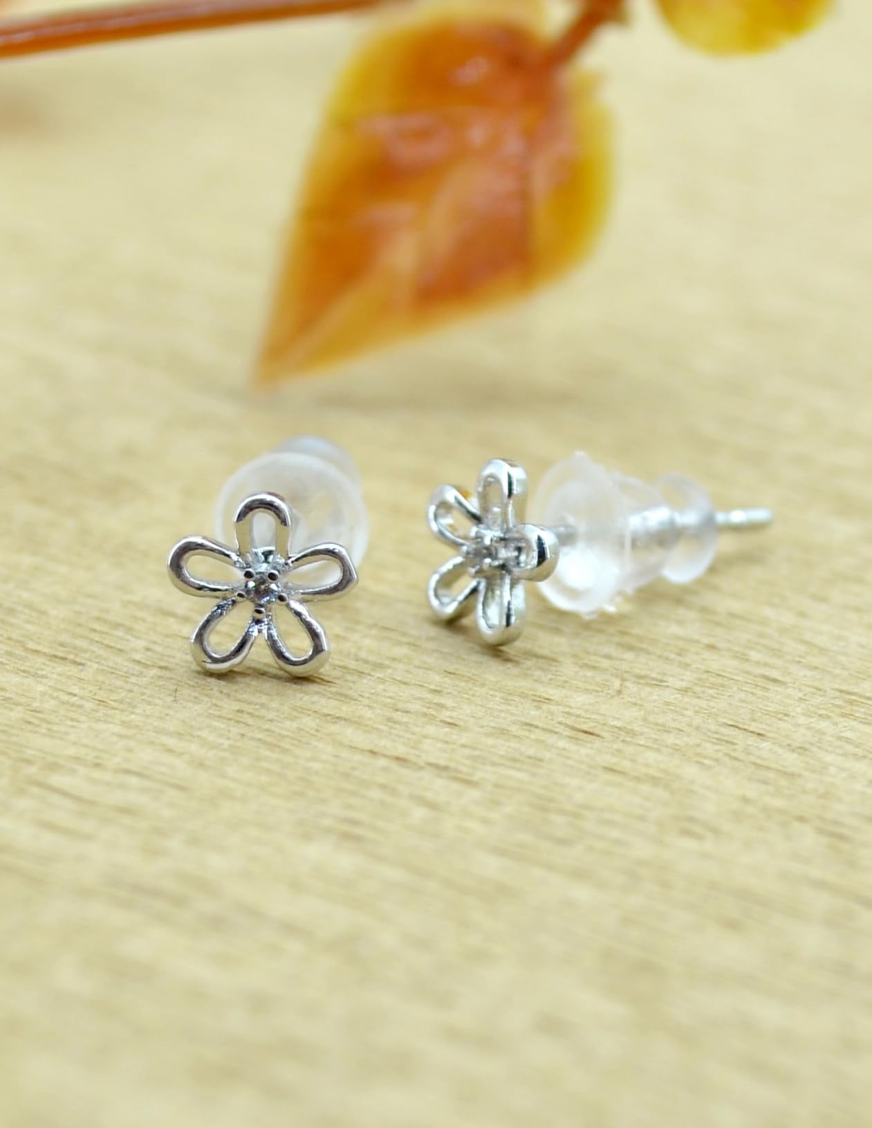 Saloni Fashion Jewellery Fancy Flower Desing Combo of 3 Silver Plated Stud Earring For Women and Girls