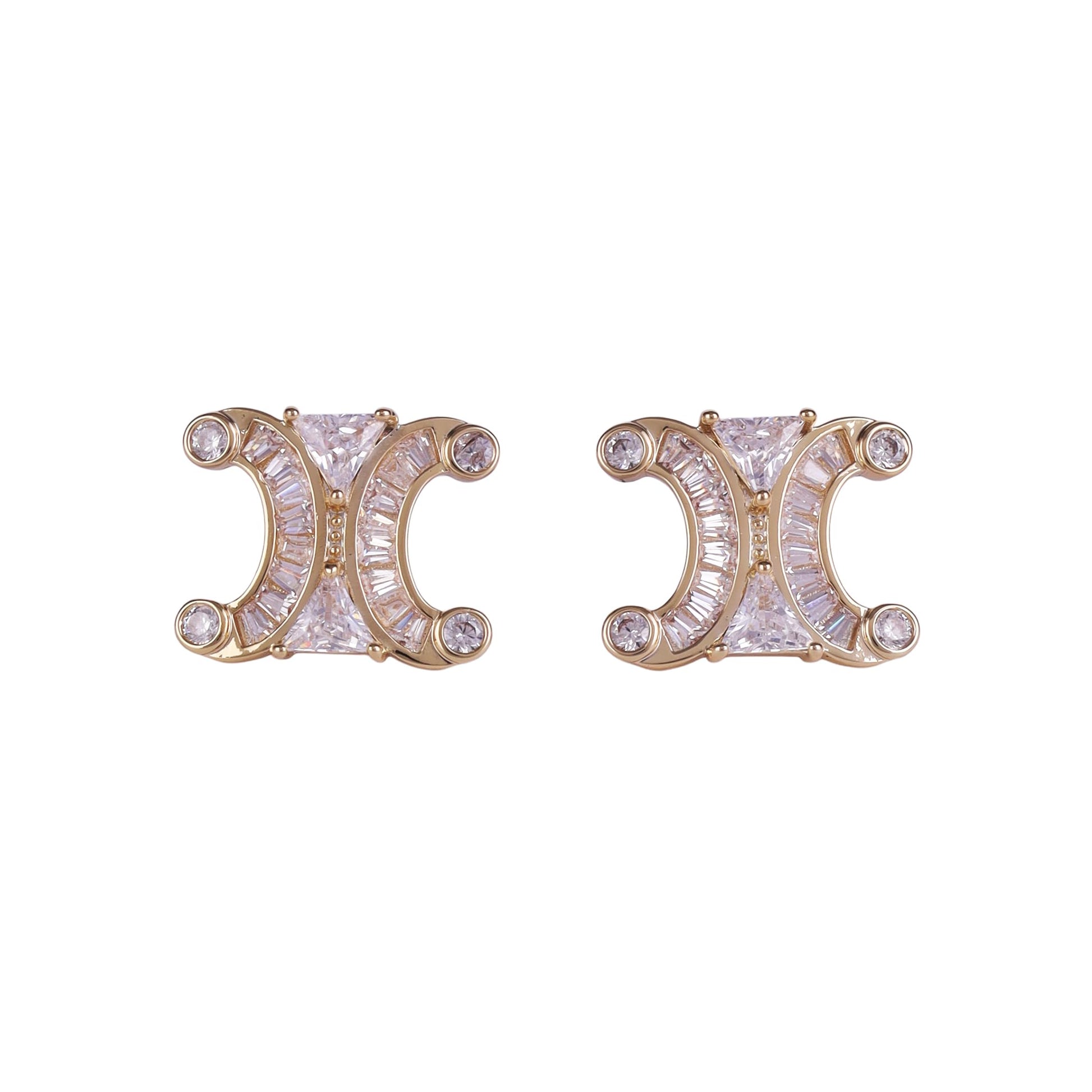 Saloni Fashion Jewellery Crystal Letter X Charm Gold Plated Stud Earring For Women