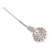 Saloni Fashion Jewellery Traditional Flower Shape and Pearl Silver Gold Plated Maang Tikka For Women - view 3