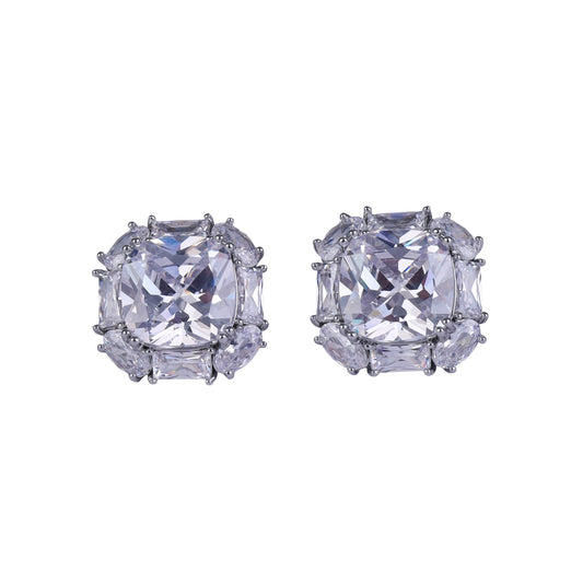 Saloni Fashion Jewellery Trendy Round Shape Silver Plated Stud Earring For Women