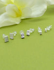 Saloni Fashion Jewellery Square Shape Combo of 3 Silver Plated Stud Earring For Women and Girls - view 7