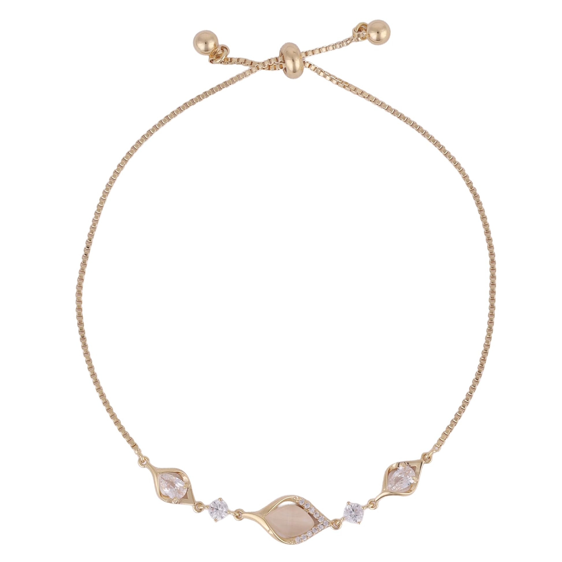 Saloni Fashion Jewellery Stylish Unique Design Gold Plated Free Size Charm Bracelet For Women