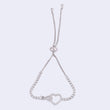 Saloni Fashion Jewellery Splendid Heart Shape Silver Plated Free Size Charm Bracelet For Women - view 5