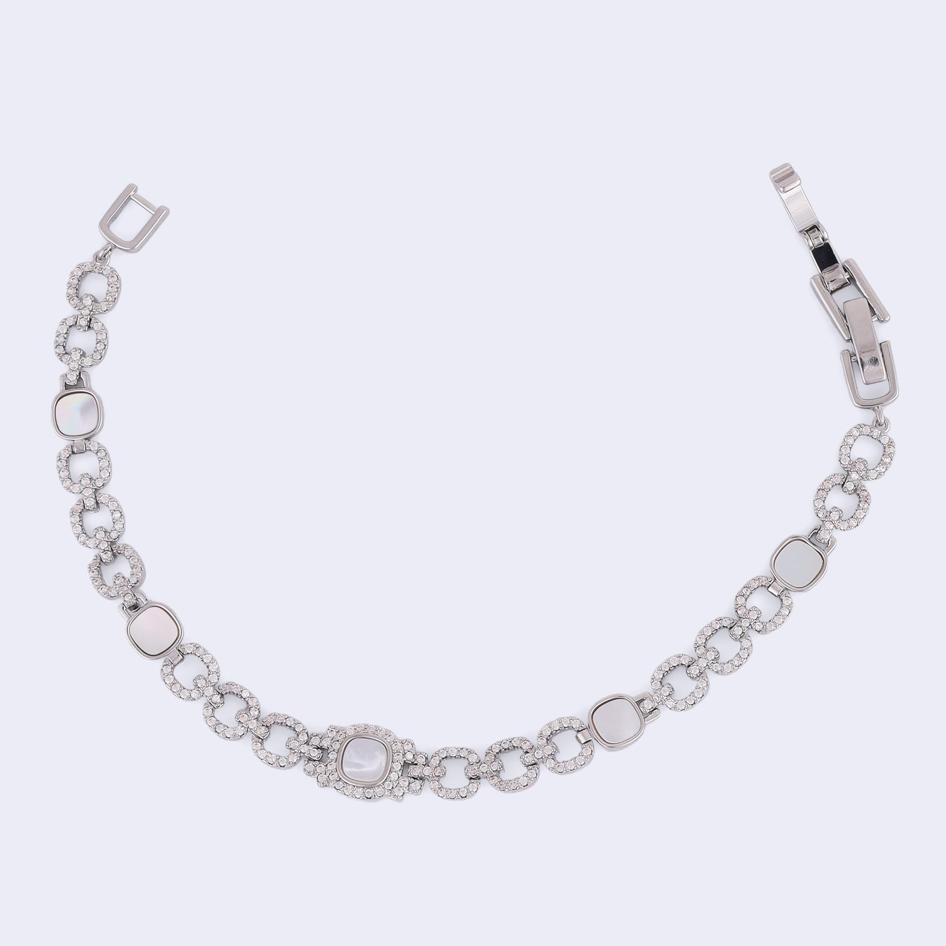 Saloni Fashion Jewellery Exotic Round Shape Silver Plated Free Size Charm Bracelet For Women