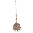 Saloni Fashion Jewellery Lavish Round and Flower Design Gold Plated Maang Tikka For Women and Girls - view 2