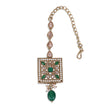 Saloni Fashion Jewellery Traditional Square and Flower Shape Silver Gold Plated Brass Maang Tikka For Women - view 4