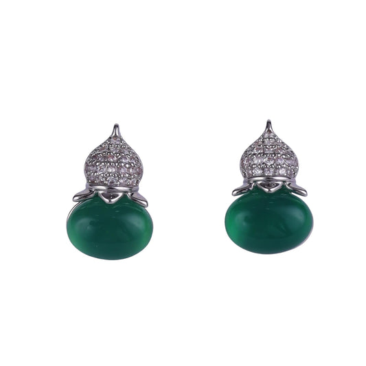 Saloni Fashion Jewellery Stylish Oval Shape Silver Plated Stud Earring For Women