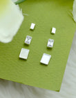 Saloni Fashion Jewellery Square Shape Combo of 3 Silver Plated Stud Earring For Women and Girls