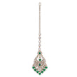 Saloni Fashion Jewellery Traditional Chandelier and Flower Shape Silver Gold Plated Brass Maang Tikka For Women - view 2