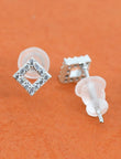 Saloni Fashion Jewellery Superb Triangle Shape CZ Brass Silver Plated Set of 3 Combo Stud Earring For Women and Girls - view 6