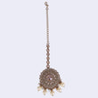 Saloni Fashion Jewellery Lavish Round and Flower Design Gold Plated Maang Tikka For Women and Girls - view 3