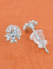 Saloni Fashion Jewellery Heart and Flower Shape CZ Brass Silver Plated Set of 3 Combo Stud Earring For Women and Girls