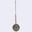 Saloni Fashion Jewellery Trendy Round and Oval Shape Gold Plated Maang Tikka For Women and Girls - view 3