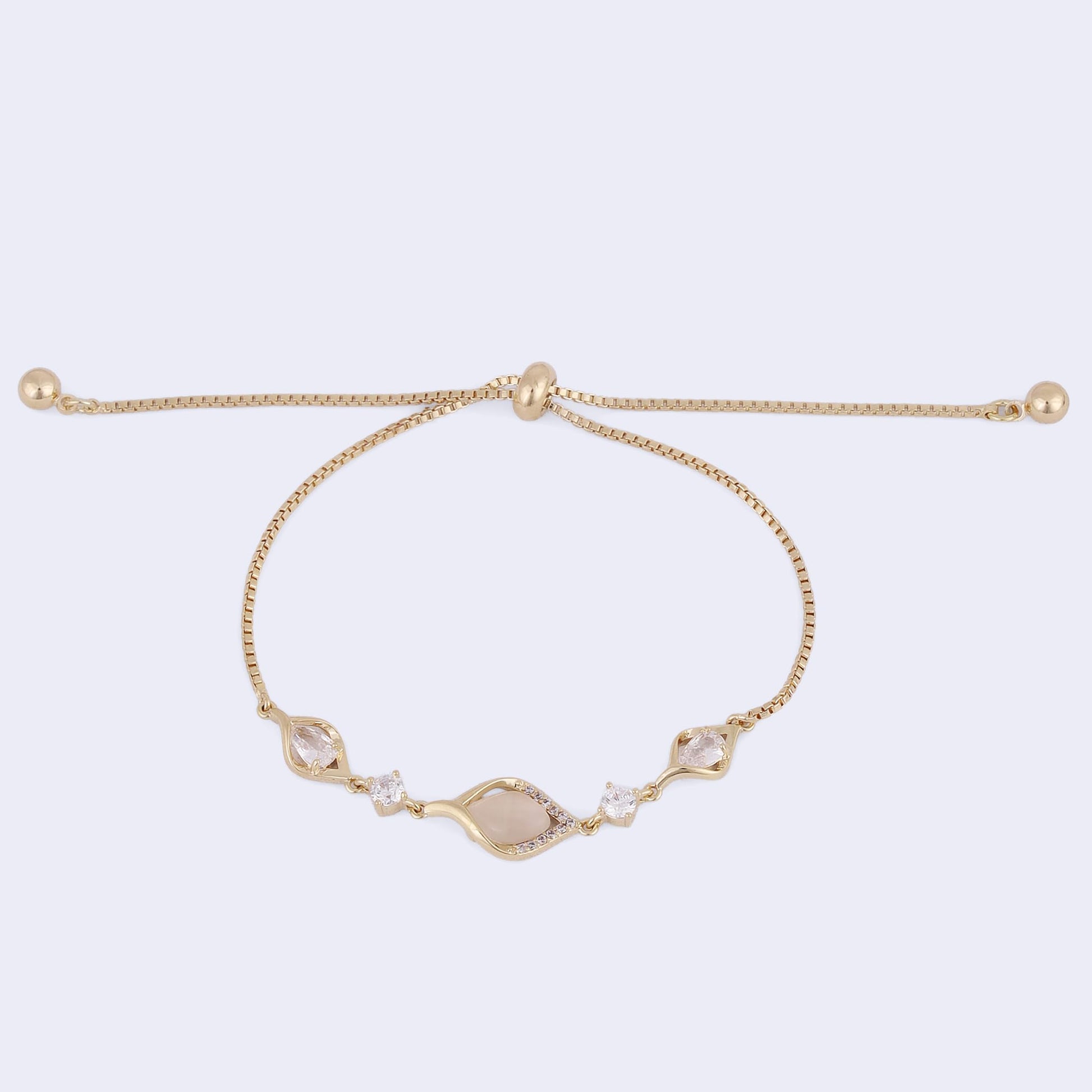Saloni Fashion Jewellery Stylish Unique Design Gold Plated Free Size Charm Bracelet For Women
