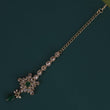 Saloni Fashion Jewellery Lavish Flower and Oval Shape Gold Plated Maang Tikka For Women and Girls