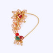 Saloni Fashion Jewellery Traditional Dazzling Oval Shape Gold Plated Maharashtrian Nosepin / Nath Without Piercing For Women and Girls - view 2