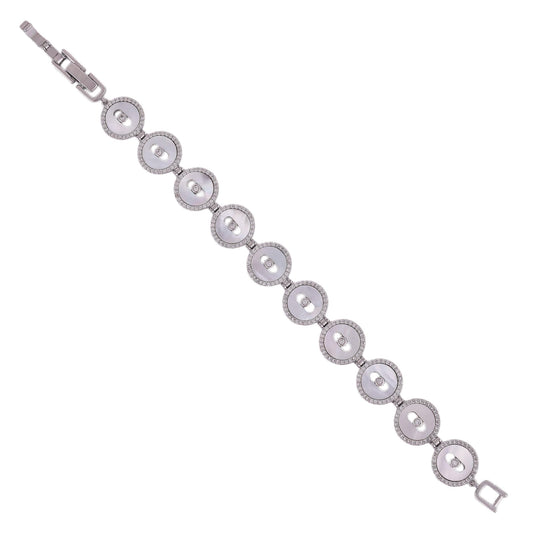 Saloni Fashion Jewellery Inspired Square Shape Silver Plated Free Size Charm Bracelet For Women