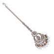 Saloni Fashion Jewellery Traditional Chandelier and Flower Shape Silver Gold Plated Maang Tikka For Women - view 3
