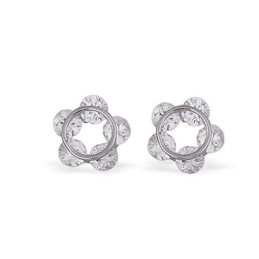 Saloni Fashion Jewellery Desirable Round Shape Silver Plated Stud Earring For Women