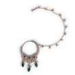 Saloni Fashion Jewellery Traditional Leaf Shape Crystal Gold Plated Nose Ring with Chain (Nathiya) For Women - view 2