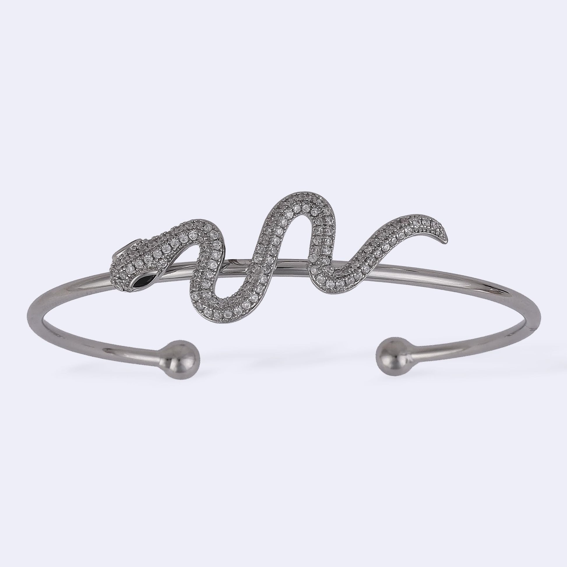 Saloni Fashion Jewellery Unique Snake Design Silver Plated Adjustable Bracelet Kada For Women