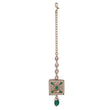 Saloni Fashion Jewellery Traditional Square and Flower Shape Silver Gold Plated Brass Maang Tikka For Women - view 2