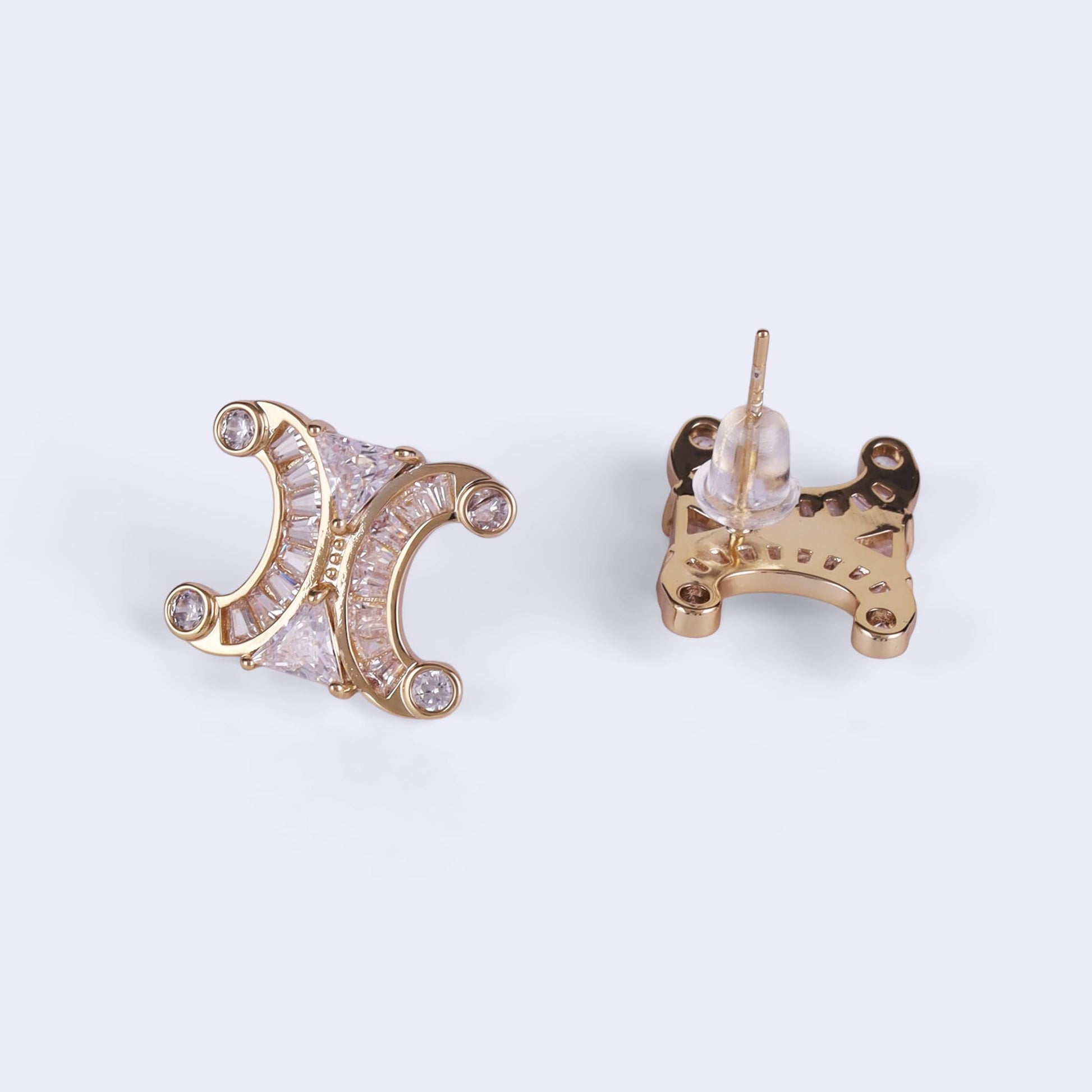 Saloni Fashion Jewellery Crystal Letter X Charm Gold Plated Stud Earring For Women