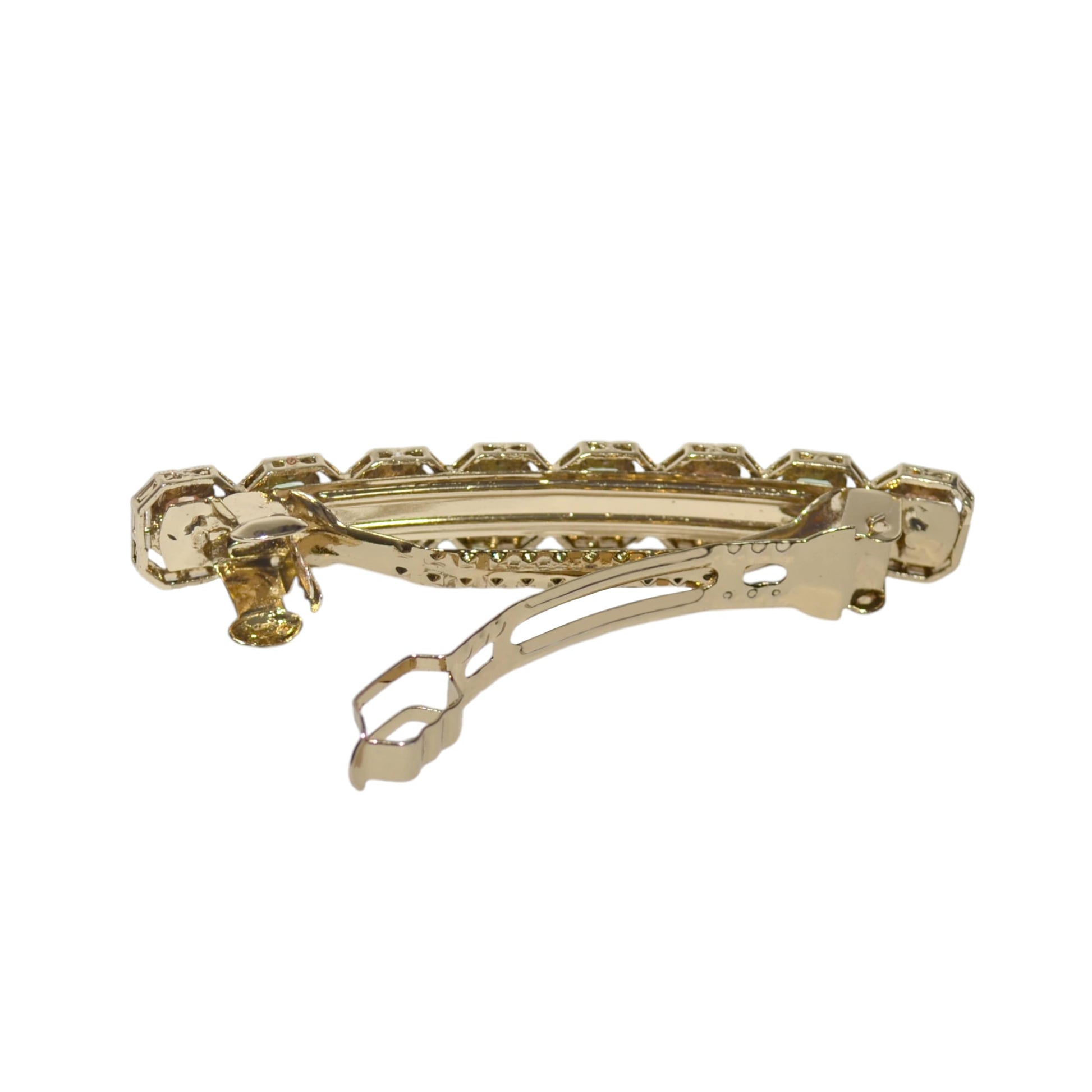 Saloni Fashion Jewellery Trendy Round Shape Brown Kundan Antique Gold Plated Hair Clip For Women and Girls