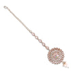 Saloni Fashion Jewellery Traditional Oval and Round Shape Silver Gold Plated Brass Maang Tikka For Women - view 3