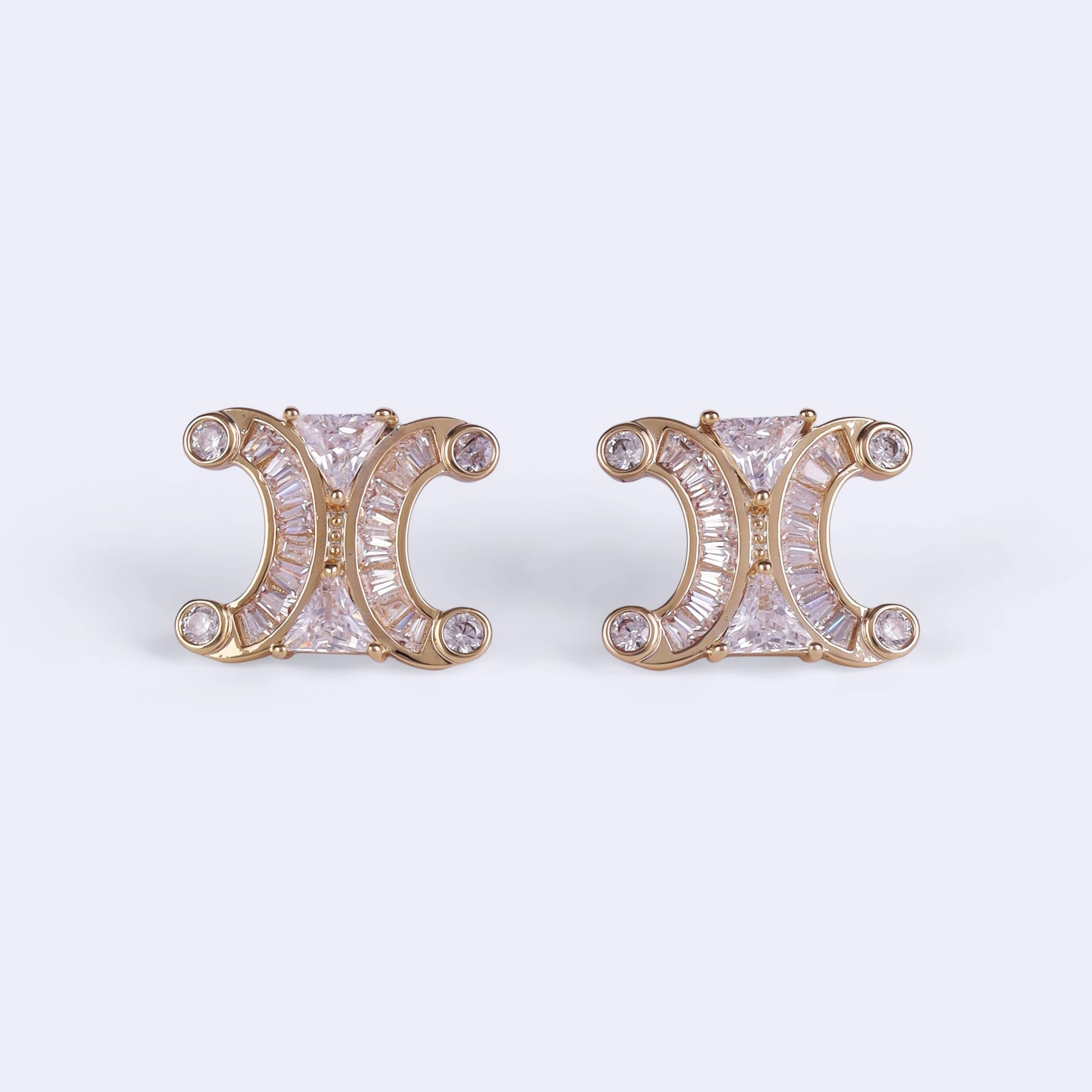 Saloni Fashion Jewellery Excellent Center Studded CZ Silver and Gold Plated Combo Set of 2 Stud Earring For Women