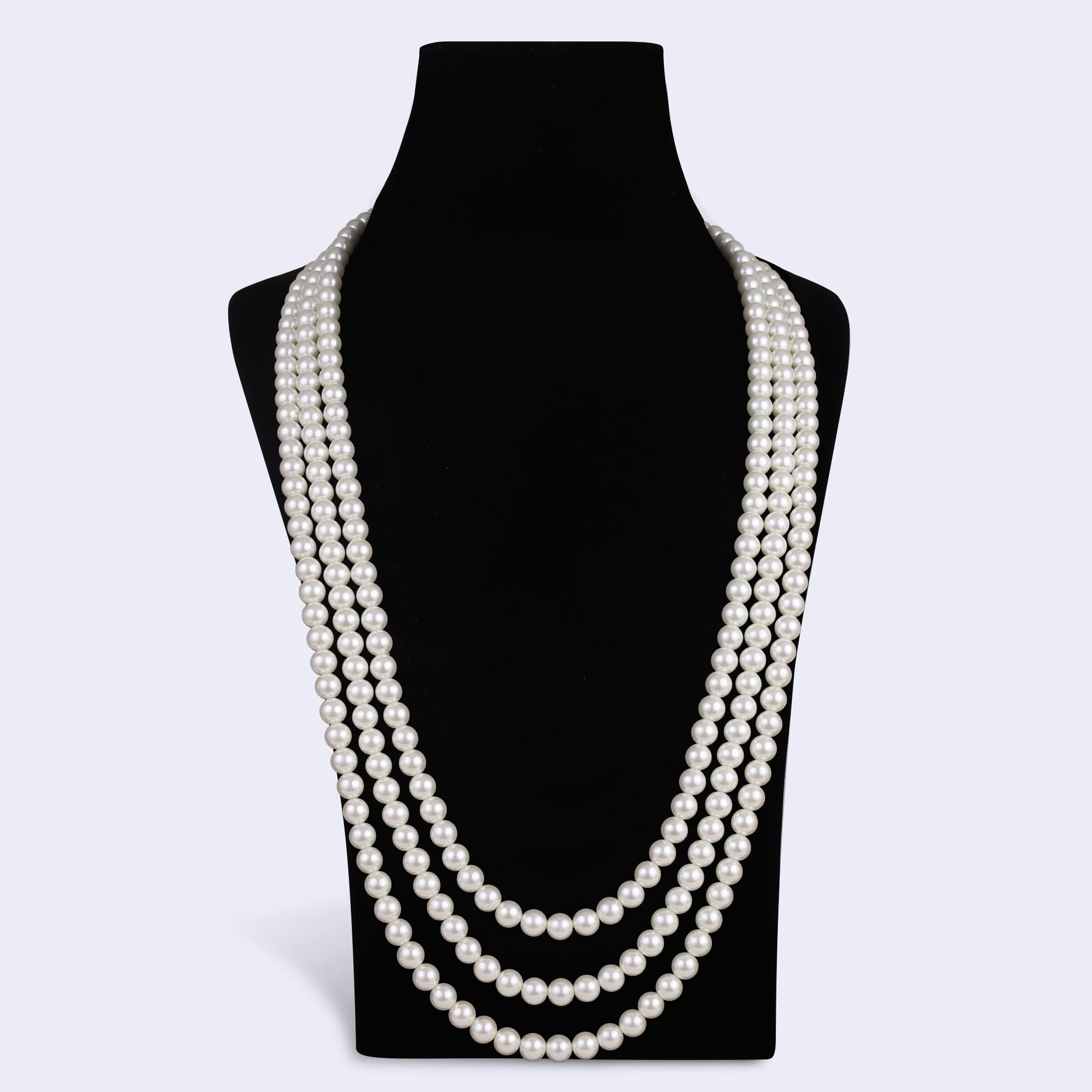 Saloni Fashion Jewellery Royal Pearl 3 Layered Gold Plated Moti Mala Necklace