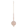 Saloni Fashion Jewellery Traditional Oval and Round Shape Silver Gold Plated Brass Maang Tikka For Women - view 2
