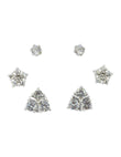 Saloni Fashion Jewellery Round Shape CZ Brass Silver Plated Stud Earring For Women and Girls - view 2